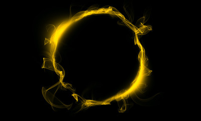 Yellow ring consisting of a smoke. The magical thing. Fantasy