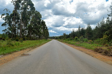 An empty highway in Tanzania