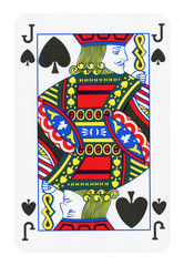Jack of Spades playing card - isolated on white (clipping path included)