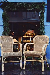 Hygge style cafe and restaurant in a Copenhagen. Hygge terrace 