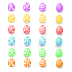 Set of happy colorful Easter eggs