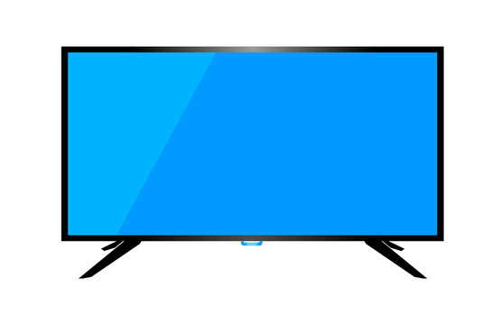TV or monitor desktop computer on a white background. Vector.