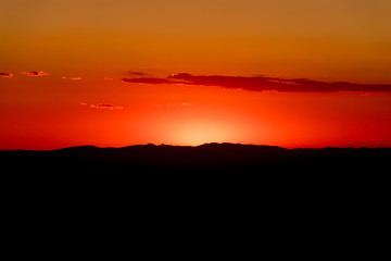 A beautiful evening with little clouds after sunset background