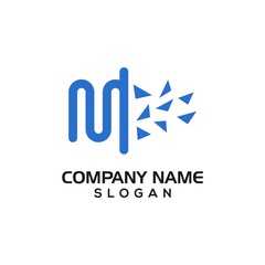 Fototapeta premium Analog to digital symbol for technology or data logo template