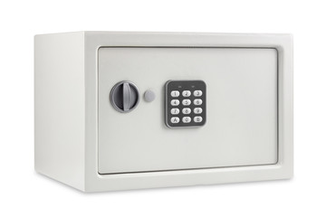 safe isolated on white background; electronic code lock on the safe