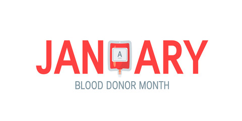 January national blood donor month vector concept