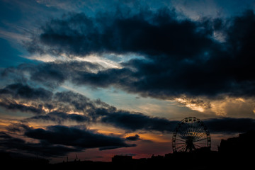 sunset over the city