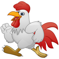 Cartoon rooster running