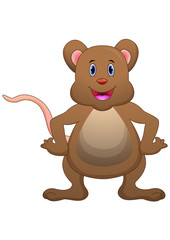 Cute mouse cartoon posing