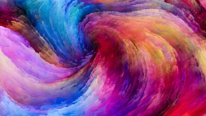 Tuinposter Mix van kleuren Colorful Paint Particles
