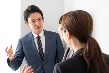 asian business people talking