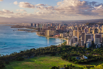Honolulu View From Diamond Head Panorama