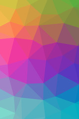 Abstract Low-Poly Triangular Modern Geometric Background. Colorful Polygonal Mosaic Pattern Template. Repeating Routine With Triangles. Origami Style With Gradient. Futuristic Design Backdrop