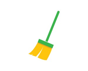 broom illustration vector template