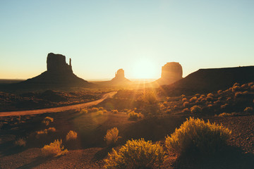 Monument Valley at sunrise, Arizona, USA