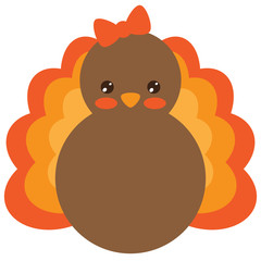 Funny turkey vector cartoon illustration