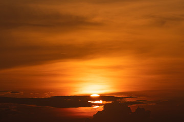 Sun in sunset.