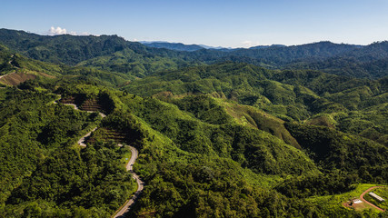 Fototapeta na wymiar High angle view of landscape Mountain in Nan province Thailand
