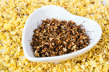 Fresh osmanthus and dried osmanthus