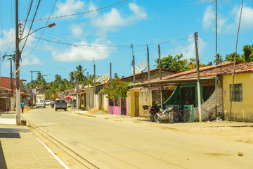 Fototapeta na wymiar Street of Porto da Rua, São Miguel dos Milagres, Alagoas.