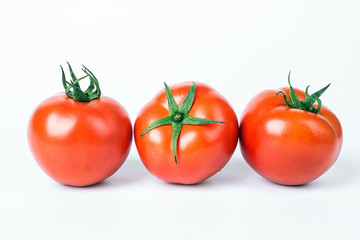 Fresh tomatoes with leaves