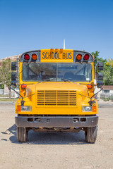 Traditional yellow school bus in North America