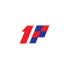 1P race flag logo design