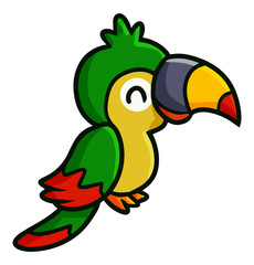 Naklejka premium Funny and cute colorful bird smiling happily - vector