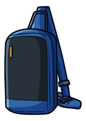 Funny and cool blue grey male bag for any activities - vector