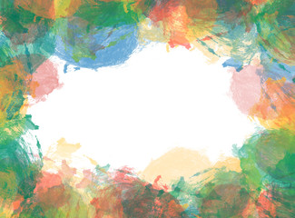 Abstract beautiful Colorful shape watercolor illustration painting background and texture backdrop.
