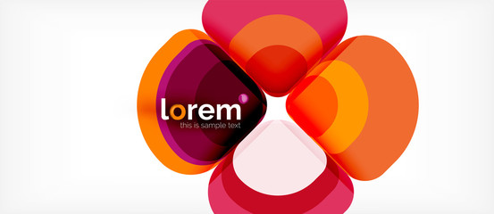 Abstract background - geometric multicolored round shapes composition. Trendy abstract layout template for business or technology presentation