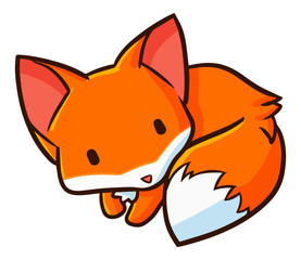 Cute and funny fox want to go to sleep - vector