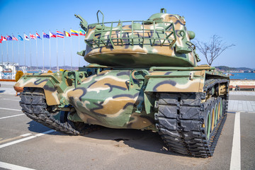 Exhibits old cannons and tanks
