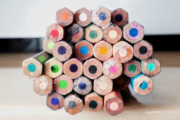 Colored pencils close up 