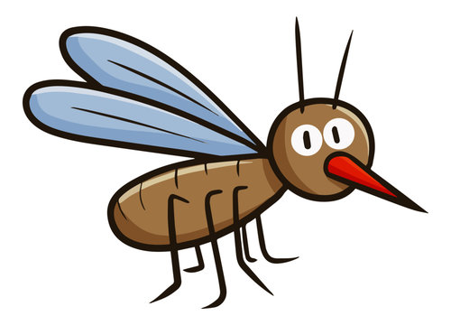 Cute and funny mosquito - vector