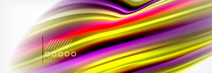 Abstract wave lines liquid fluid rainbow style color stripes background. Artistic illustration for presentation, app wallpaper, banner or poster