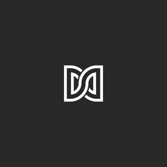 Two letters DD initials logo monogram, combination letters D and D mark infinity shape symbol