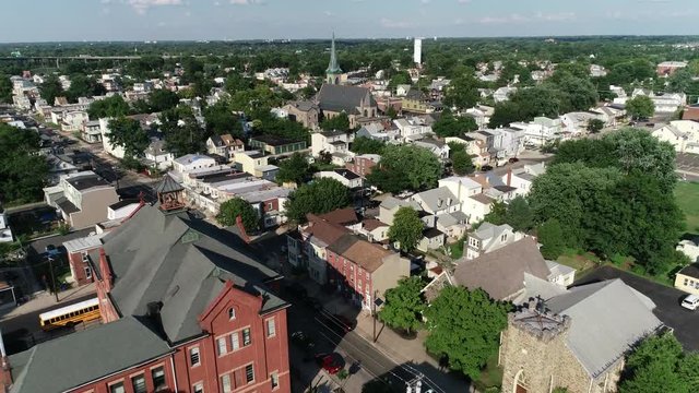 Aerial View of Delaware Riverfront Port City Gloucester New Jersey
