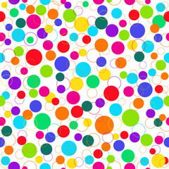 Seamless pattern of colorful balls