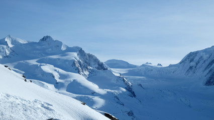 View on top of Matterhorn glacier, Zermatt Switzerland