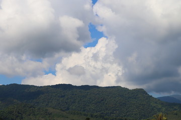 clouds over mountains