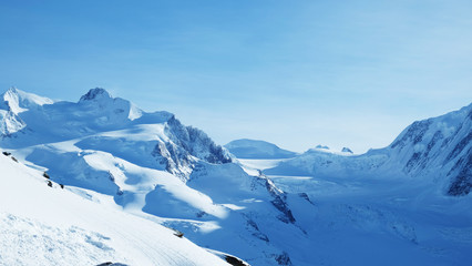 Fototapeta na wymiar View on top of Matterhorn glacier, Zermatt Switzerland