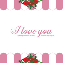 Vintage frame with blooming flower love text vector art