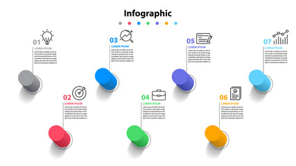 infographic element design 7 step, infochart planning