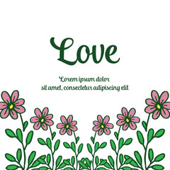 Floral frame border with Love quote vector art