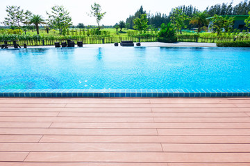 Beautiful blue swimming pool for background. 