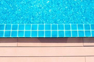 Beautiful blue swimming pool for background. 