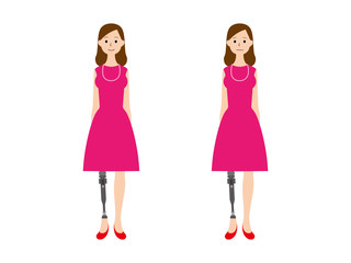 義足の女性（右脚）