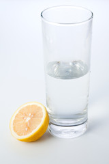 glass of water with lemon