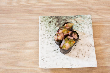 sushi on plate